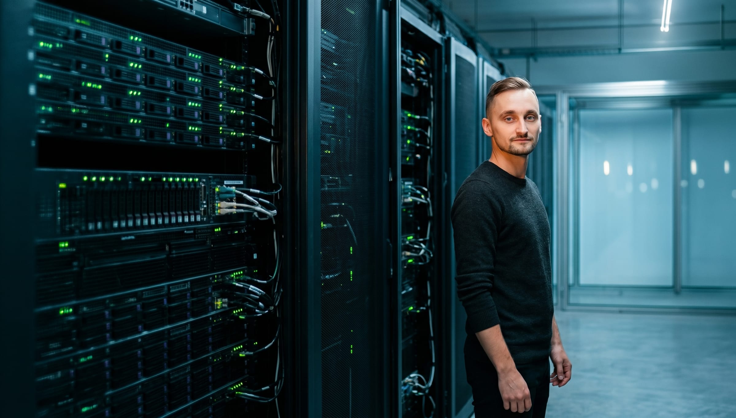 Bartus Norbert a Tier3+ adatközpontban, Düsseldorf